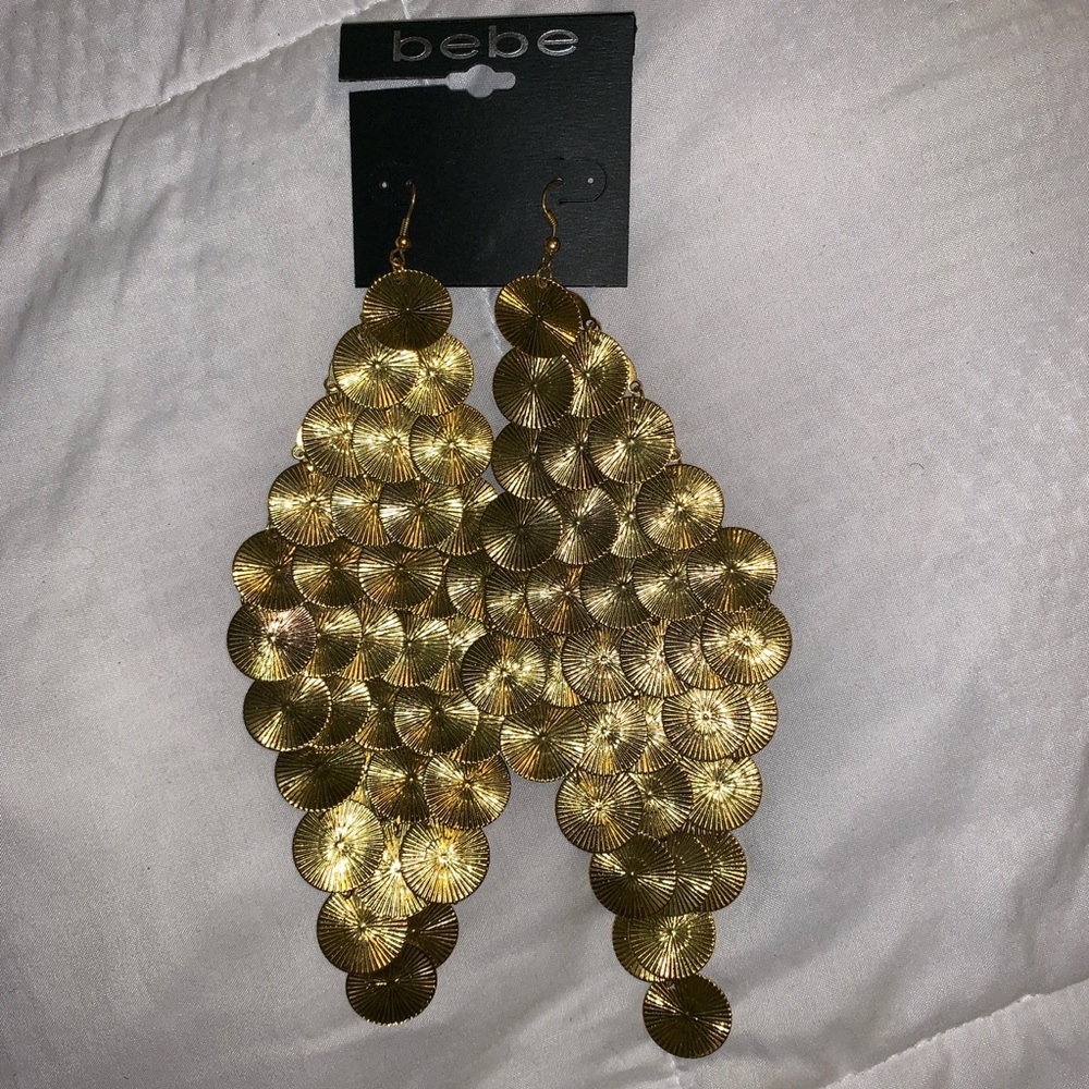 Gold Bebe Statement Earrings